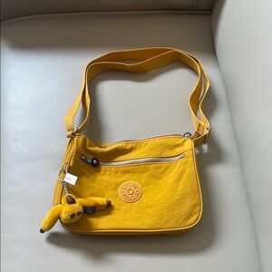 Kipling Yellow Crossbody Bag with Adjustable Strap